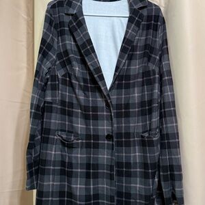 torrid Black & Gray Plaid Blazer